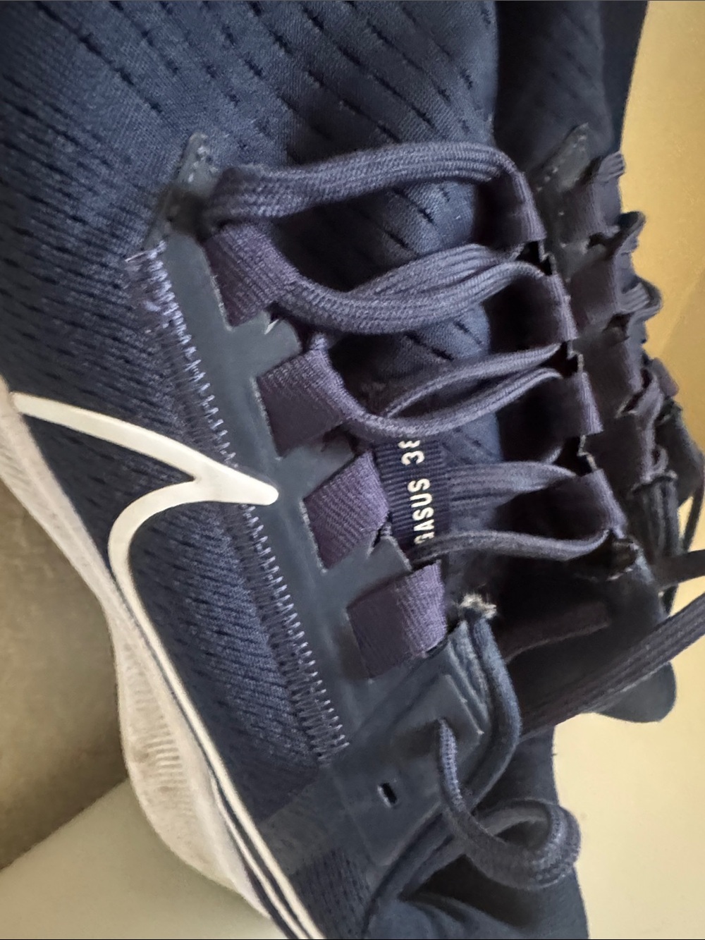 Nike Navy and White Low-Profile Running Sneakers
